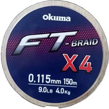 Okuma Ft-*4 Braided Line 150MT Grey Örgü Ip