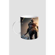 Flipped God Of War Bilek Destekli Mousepad Kupa Bardak ve Ahşap Altlıklı Set