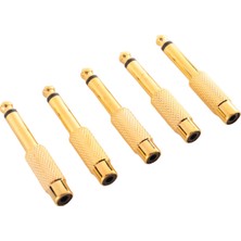 Humble 5x Altın Kaplama 6.35MM 1/4 Inç Erkek Mono Fiş Rca Dişi 6.5mm Jack Ses Stereo Adaptör Konnektörü Fiş Dönüştürücü Ses Mikseri (Yurt Dışından)