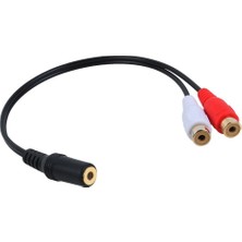 Humble Altın Kaplama 3.5mm Jack Dişi 2 Dişi Jaklar Stereo Adaptör Ses Ayırıcı Rca (15CM) Siyah (Yurt Dışından)