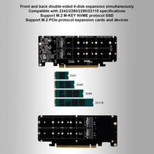 Humble Pcıe X16 - M.2 M-Key Nvmex4 SSD 2u Sunucu Yükseltici Kartı Çift Taraflı 4 Diskli Nvme Raıd PCI-EX16 Bölünmüş Kart (Yurt Dışından)