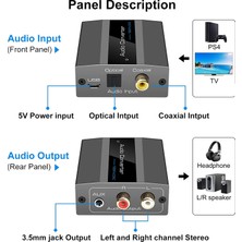 Humble Optik - Rca Dönüştürücü Ses Dönüştürücü Dijital - Analog Ses Koaksiyel - Rca Adaptörü 3,5 mm Aux, Optik Kablo ile (Yurt Dışından)