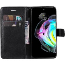 BDT Boutique Motorola Kenar 20 Klasik Düz Renk Için Flip Case Kart Yuvası ile Yüksek (Yurt Dışından)