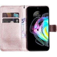 BDT Boutique Motorola Kenar 20 Klasik Düz Renk Için Flip Case Kart Yuvası ile Yüksek (Yurt Dışından)