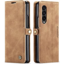 BDT Boutique Samsung Galaxy Z Için Flip Case Fold 4 5g Vintage Pu Deri Cüzdan Kılıf (Yurt Dışından)