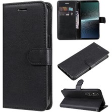 BDT Boutique Sony Xperia 1V Için Flip Case Yüksek Kalite Deri Klasik Düz Renk Kılıf (Yurt Dışından)