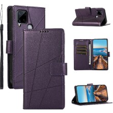 BDT Boutique Realme C15/C25 Kickstand Şok Emici Üç Kart Yuvaları Için Flip Case (Yurt Dışından)