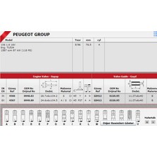 Sibop Takımı 4566 4567 In 8 Ex 8 P106 GTI-16V (TU54) 0948.83 0949.89 Gold