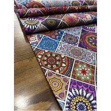 Gofre Home Runner Patchwork Desenli Dijital Baskı Runner
