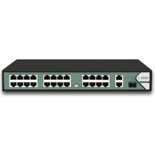 Snexus Networks SN-ES1300-26FP 24 x 10/100 Poe Port + 2 x 10/100/1000M RJ45 Uplink Port + 1 x Sfp Fiber Port (300 Watt Poe) Switch