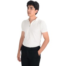 Cengiz Inler Yarım Fermuarlı Merserize Erkek Triko T-Shirt
