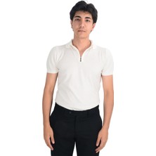 Cengiz Inler Yarım Fermuarlı Merserize Erkek Triko T-Shirt