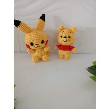 Design By Oykum 2'li Organik Amigurumi Oyuncaklar (Pikachu ve Winnie The Pooh)