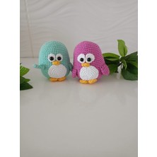 Design By Oykum 2'li Amigurumi Penguen Oyuncaklar (Mor ve Mint Yeşil)