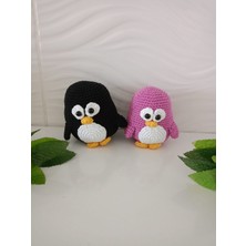 Design By Oykum Amigurumi Penguen Oyuncaklar (2'li Siyah ve Mor)