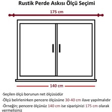 İzen Ahşap Başlıklı Raysız Eko Rustik Perde Askısı (Alüminyum Boru) Plastik Halka ve Klips