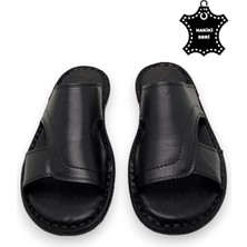 Magic Shoes Tamamen  Deri ve Topuk Yastık Sistemli  Erkek Terlik