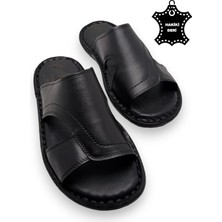 Magic Shoes Tamamen  Deri ve Topuk Yastık Sistemli  Erkek Terlik
