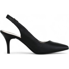 Grasyano Hakiki Deri Stiletto Sandalet Topuklu Ayakkabı SİYAH - 7,5 Cm İnce Topuk Sivri Burun - El İşçiliği Premium Deri GRS048-SH