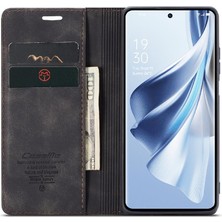 Manyi Mall Oppo Oppo 10 Pro 5g Için Flip Case Vintage Pu Deri Cüzdan Kılıf Kart Yuvası (Yurt Dışından)