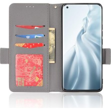 Manyi Mall Xiaomi Mi 11 Için Kılıf Yan Toka Manyetik Pu Deri Cüzdan Kart Yuvaları (Yurt Dışından)