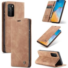 Manyi Mall Huawei P40 Pro Flip Folio Kitap Kılıf Için Flip Case Kart Yuvası Kickstand Pu (Yurt Dışından)