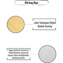 Marka Dekor Sarı Beyaz Dağınık Desen Dijital Baskılı Kaymaz Zenit Halı