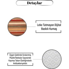 Marka Dekor Renkli Şerit Desen Dijital Baskılı Kaymaz Zenit Halı