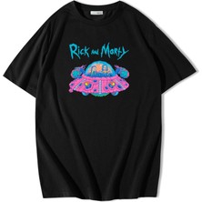 BRZ Collection Unisex Oversize Rick And Morty Space Ship T-Shirt