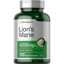 Horbaach Horbäach Lions Mane Mushroom Extract | 4200MG | 120 Capsules | Vegetarian  Non-Gmo  Gluten Free