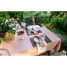 Vanelli Home Kırmızı Pötikareli 150X250 cm Dikdörtgen Masa Örtüsü