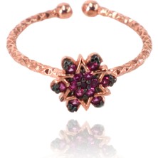 Neva Jewelry Pembe Taşlı Yıldız Çiçek Yüzük