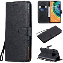 SZY Market Huawei Mate 30 Pro Için Flip Case Klasik Düz Renk Yüksek Kaliteli Deri (Yurt Dışından)