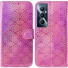 SZY Market Realme C65 4g Glitter Renkli Standı Tutucu Cüzdan Kılıf Kart Için Flip Case (Yurt Dışından)