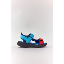 Dudino Kids Footwear Mavi Coconut Cırt Cırtlı Renkli Çocuk Sandalet