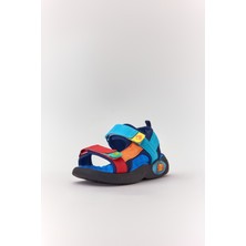 Dudino Kids Footwear Mavi Coconut Cırt Cırtlı Renkli Çocuk Sandalet