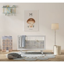 M Harfi Alfabe Minimalist Kanvas Tablo - Bebek Odası Dekorasyon - Çocuk Odası Tablo