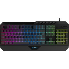 Claw's Nexus K1 RGB Full Membran 104 Tuşlu Ekstra Multimedya / Rollover Ses Kontrol Mekanizmalı & Claw's Reflex Örgü Kablolu Gaming Klavye (11 Farklı RGB Efektli)