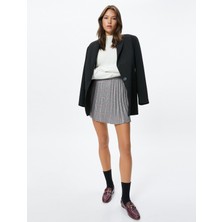 Koton Mini Pileli Etek Yüksek Bel Kloş Viskon Karışımlı