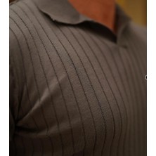 Tarz Cool Erkek Fitilli Polo Yaka Triko T-Shirt