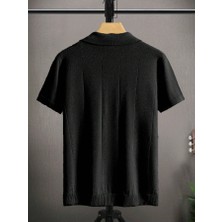 Tarz Cool Çizgili Kısa Kollu Triko T-Shirt