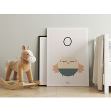 Pegziz O Harfi Alfabe Minimalist Kanvas Tablo - Bebek Odası Dekorasyon - Çocuk Odası Tablo