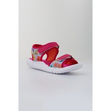 Dudino Kids Footwear Pembe Kız Paris Cırt Cırtlı Çocuk Sandalet