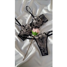 La Linaa Blackrose Kadın Çiçekli Bralet Takım