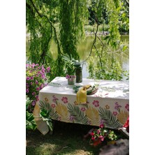 Vanelli Home Palmiye Desenli 150x250 cm Dikdörtgen Masa Örtüsü