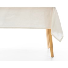 Vanelli Home Krem Üzerine Mavi Boyalı 140x295 Dikdörtgen Masa Örtüsü