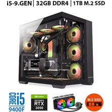 Zeiron Zero RTX60 Intel Core I5-9400F 32GB Ram 1 Tb M.2 Nvme 8gb RTX3050 Sıvı Soğutmalı Oyuncu Masaüstü Bilgisayar