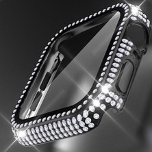 Alstrap Apple Watch Uyumlu 40MM Kasa Uyumlu Full Zarif Taşlı Kasa ve Ekran Koruyucu