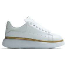 George Phoenix Old London Beyaz Gold Şerit Detaylı Erkek Sneakers Spor Ayakkabı