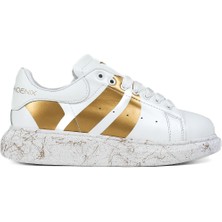 George Phoenix Old London Beyaz Gold Desen Detaylı Taban  Sneakers Spor Ayakkabı